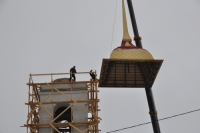 Установлен новый купол на колокольне Крестовоздвиженского храма села Черкасское Поречное