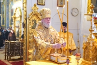 В день своего 65-летия митрополит Курский и Рыльский Герман совершил литургию в Никитском храме 